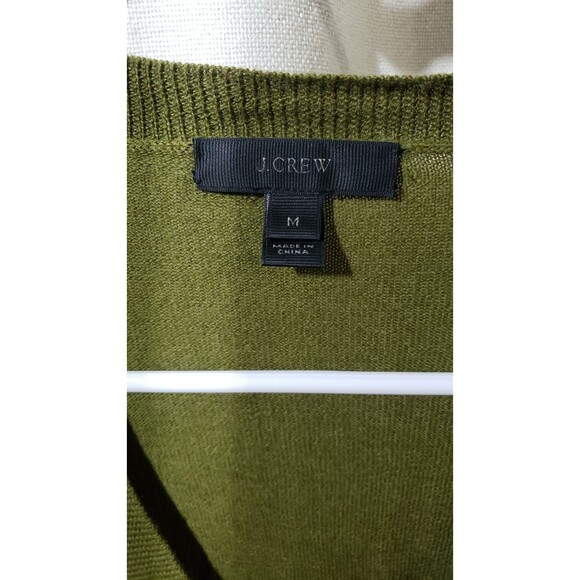 J. Crew Black Label Size Medium Merino Wool Blend Olive Green Pullover Sweater - Picture 4 of 11